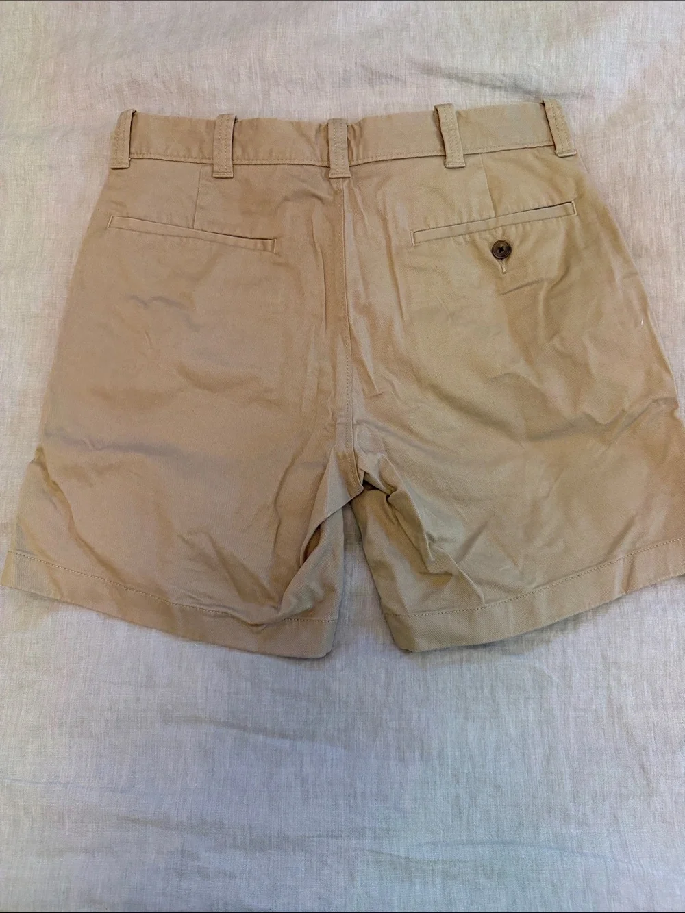 J. Crew Men's Tan Flat-Front Chino Shorts - 7” inseam